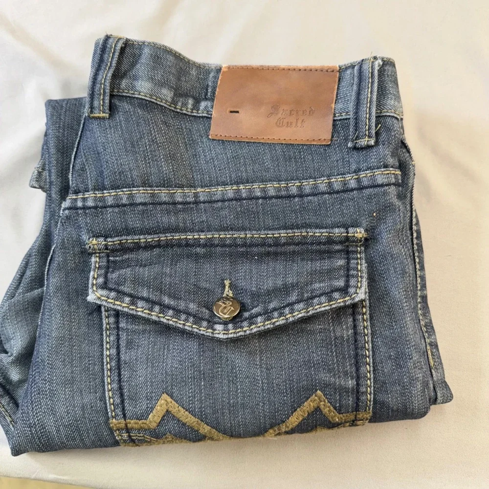 Jeans Sacred Cult Denim Jeans Mens 32x30 Blue Wash Straight Leg Pants  Handsome!